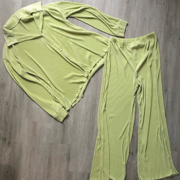 SHEIN Essnce Drop Shoulder Shirt & Wide Leg Pants large two piece matching set - Picture 5 of 11